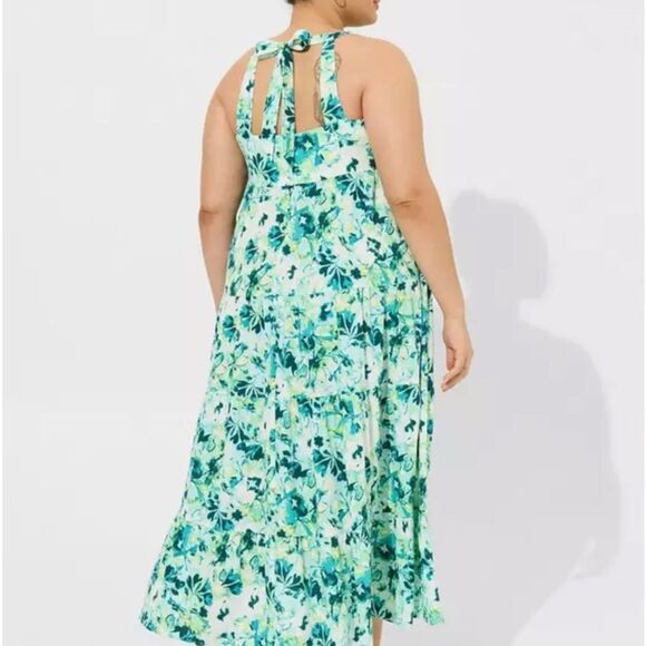 Torrid Maxi Gauze Halter Tiered Dress - Picture 3 of 8
